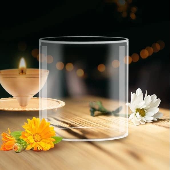 Ein Sof Medium Size Borosilicate Glass Diya Cover - Height 4 inches, Width 3 inches