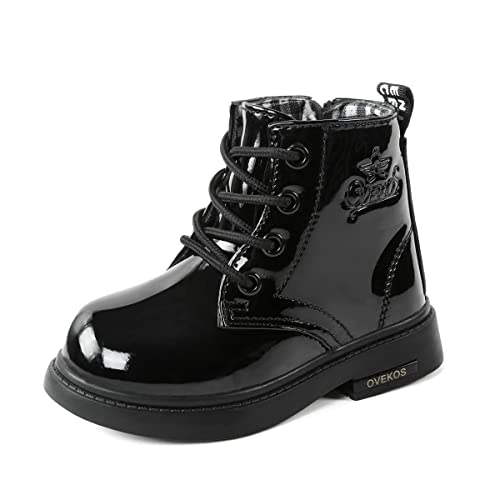 Bottes Fille Bottines de Neige BéBé Enfant Antidérapante Cuir Bottines Imperméable Bottines Hiver Boots Garçon Noir EU28 Cover