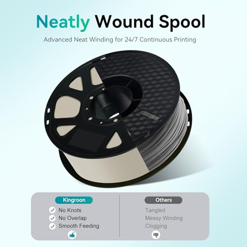 Image of Kingroon PLA Filament 1.75mm, 1kg Spool (2.2lbs), Precision + /- 0.02mm, Cream Color Filament with Less Warping, Fits for Most FDM 3D Printers, Light Apricot