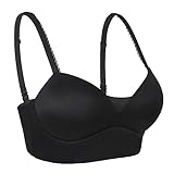 HACI Coverage Non Padded T Shirt Longline Bras(Black,32D)