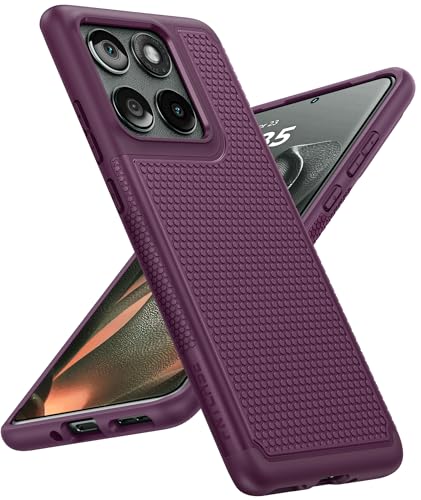 Image of FNTCASE for Motorola Edge 2025 Case: Dual Layer Protective Lightweight Duty Cell Phone Cover Shockproof Rugged with Non Slip Textured Back - Military Protection Bumper Tough - 6.7inch (Burgundy)