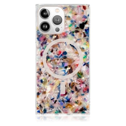 Flaunt Official Square Protective Case - Compatible with iPhone 15 Pro Max - Compatible with MagSafe & Wireless Charging - Drop-Tested - (Rainbow Confetti Tortoise Shell) by Flaunt - Used condition - CA$19.35