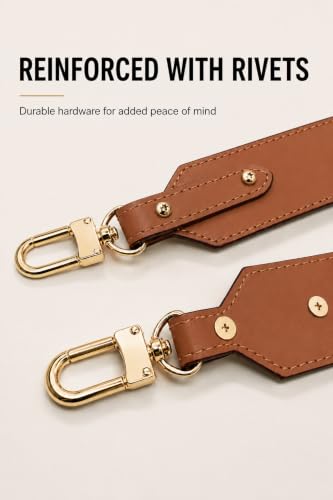 Image of Wide Vachetta Leather Bag Strap for Neverfull Graceful Noe, Caramel
