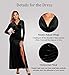 Ababalaya Long Sleeve Wrap Velvet Long Formal Dresses Cocktail Dress, Black, S