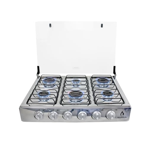 Hornos Y Parrillas, Kitchen SUPRA Parrilla de Gas con 6 Quemadores Mod. TITAN 6 MAX de acero inoxidable