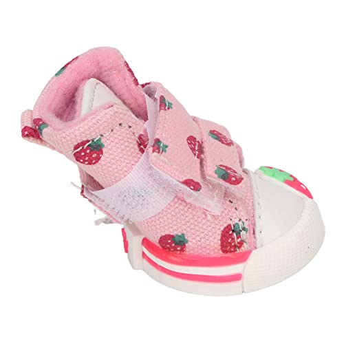 Botas para Cachorro, Linda Decoração de Morango, Lona Resistente, Fácil de Usar, Sapatos para Animai