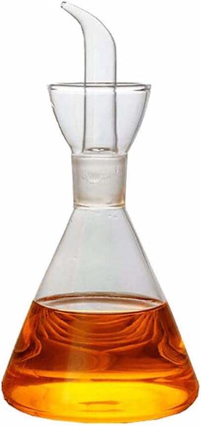 JJONE Oil Dispenser, Glass Oil Bottle, Leakage-proof Olive Oil Dispenser Bottle, Glass Cooking Oil Vinegar Measuring Dispenser With Spout for Kitchen and BBQ (B-350ml)