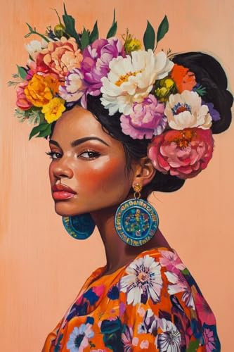 Diamond Painting 80x100cm Fleurs Adultes : Kit 5D Point de Croix et Mosaïque DIY