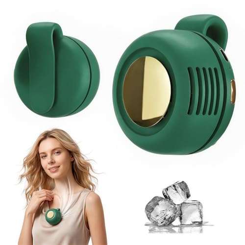 Image of Portable Bladeless Mini Clip Fan, 360 Rotation,Waist Clips Whirlwind Fans, USB Rechargeable Personal Fan for Travel, Office, Outdoor Use, Green