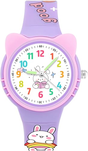 Edillas Kids Analog Watch for Girls Boys, Children Waterproof Learning Time Wristwatch Easy to Read Time for Child
