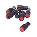 Indicator Lights DC 12V, NXD-212 Red Neon Bulb, Flush Panel Mount 12mm, 7Pcs,Aicosineg