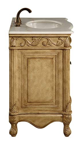 Elegant Decor Vf-1002 Single Bathroom Vanity Set, 27", Antique Beige/Vf-1002 #TOP1