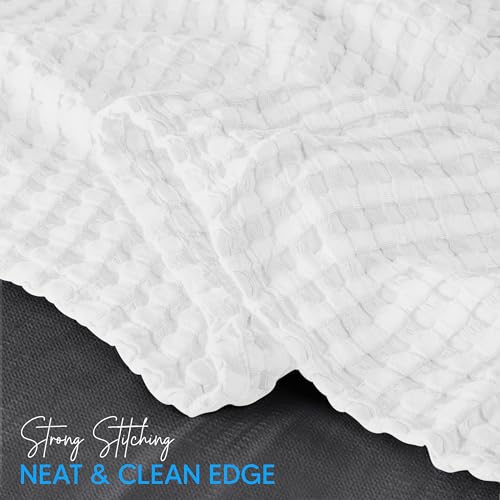 Image of Utopia Bedding 100% Cotton Waffle Weave Blanket Big Size for Bed - Lightweight, Breathable Summer Blankets Soft and Cozy, Gifts for Women Home Room Decor (White, 120x120 Inch)