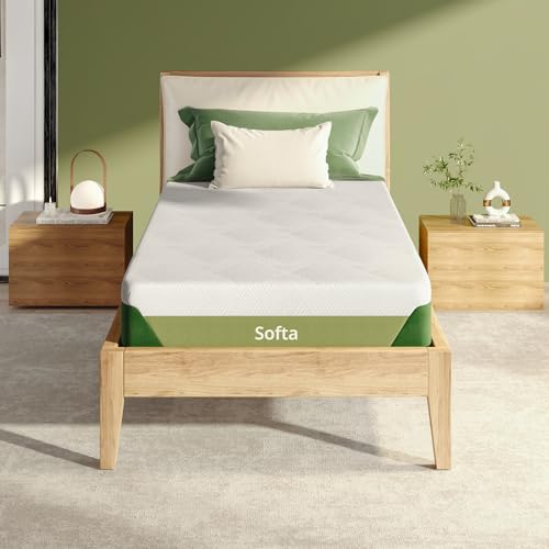 Image of Softa 8 inch Twin XL Cooling Gel Memory Foam Mattress, Viscose from Bamboo, Medium Firm, Certi-PUR & Oeko-TEX Certified, 10-Year Warranty, Green Tea Support Foam, Washable, Mattress in a Box