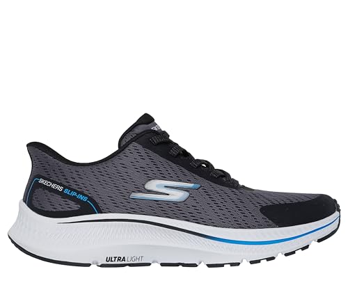 Skechers Men's Go Run Consistent 2.0 Worldview Slip-On Sneakers, Charcoal and Black Textile, 8 UK