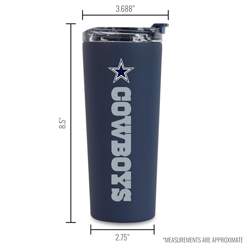 Image of Rico Industries NFL Football 24oz Stainless Steel Tumbler with Lid and Dual Functioning Lid