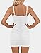 BORIFLORS Women's Sexy Sleeveless Ruched Bodycon Spaghetti Strap Mini Club Party Dresses, Medium, White