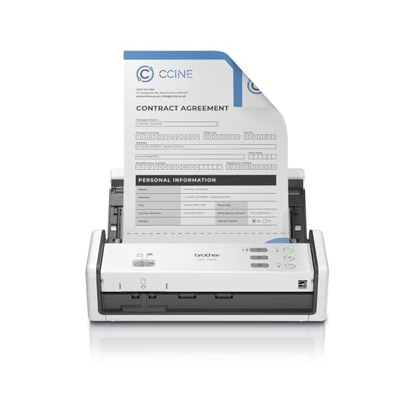 Brother ADS-1350W Wireless Compact Desktop Scanner | Scan Speeds of Up to 30ppm | Single Pass Double-Sided Scanning