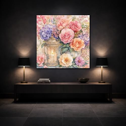 Impression sur toile aquarelle de fleurs de haute qualité châssis 3cm - 3