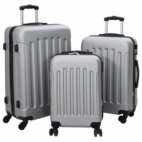 Cervaline Valise 3 pcs Argenté 50 x 31 x 78 cm Plastic ABS,Autres,Bagages & Maroquinerie,Valises,10.15 kg-42006237