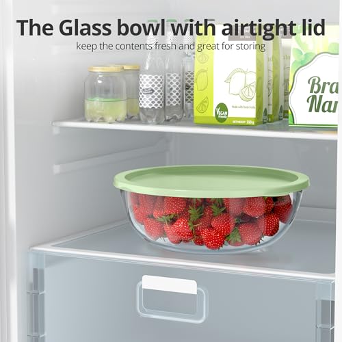 Tazón grande de vidrio transparente 6 Qt para cocina miniatura 5