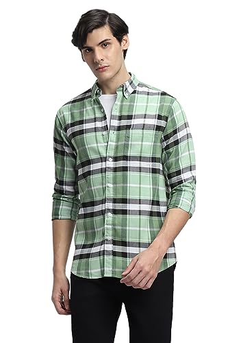 Image of Dennis Lingo Men's Cotton Checke Regular Fit Shirt