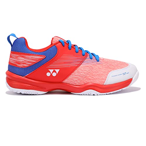 Image of Yonex SHB 37 EX WIDE Badminton Shoes | Ideal for Badminton,Squash,Table Tennis,Volleyball | Non-Marking Sole | Power Cushion | Ergo Shape | Hexagrip | White Red |UK 8
