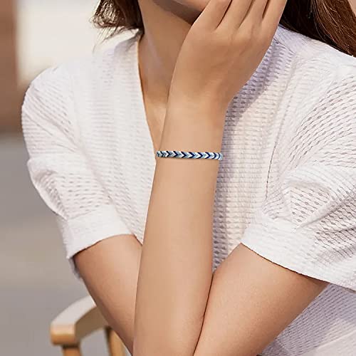 JENDEAR SHINE Rope Bracelet for Women, Hand Braided Rope Gradient Color Adjustable, Casual Party Couple Friendship Birthday Gift4