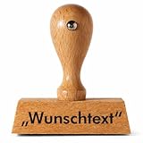 Holzstempel mit individueller Textplatte, Wunschtext, einzeilig...