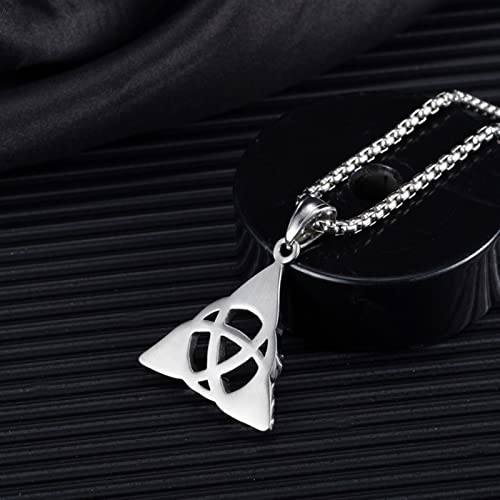 Collier en titane pour hommes, pendentif triangle style urbain branché