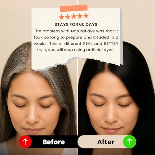 Veda Natural Hair Colours | Ayurvedic Hair Dye Kit | 100% Natural Black Hair Colour | Henna, Indigo & Hair Treatment Powder