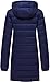 wantdo Women's Quilted Down Coats Ultra Light Jacket Long Puffer Jacket Navy X-Large