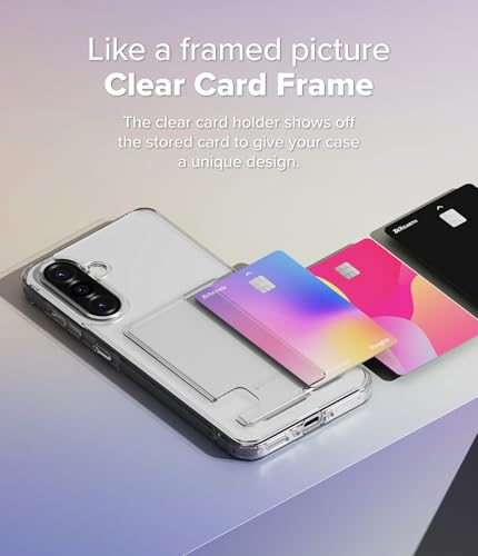 Image of Ringke Fusion Card Compatible with Samsung Galaxy A36 5G / A56 5G Case Back Cover Transparent Hard Back Soft Flexible TPU Bumper with Slim Card Holder Wallet Scratch Resistant Natural Form - Clear