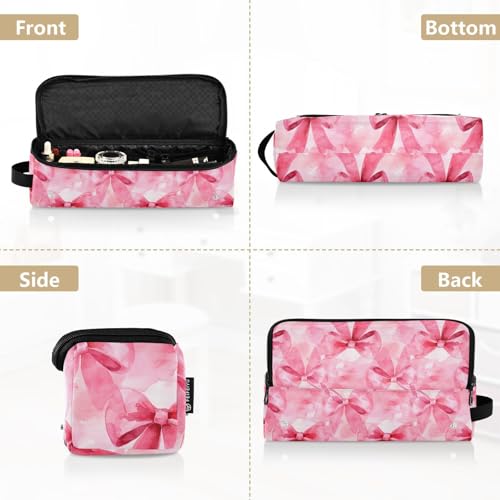 Bolsa de viaje resistente al calor Bow Marble para herramientas de cabello como planchas, rizadores y organizador portátil miniatura 5