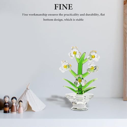 Fleur en cristal blanc avec base plate pour décoration de table élégante - 6