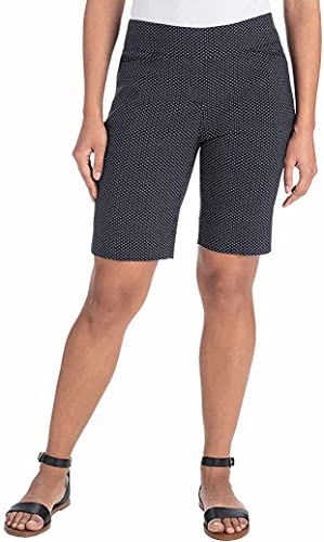 Hilary Radley Womens Bermuda Pull-On Short (Navy/Offwhite