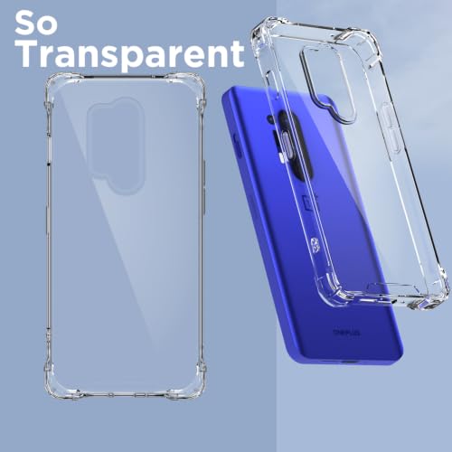 Image of Outlouders Back Cover for OnePlus 8 Pro Clear Transparent PC + TPU Bumper Case with Raised Edges for Shockproof Protection (Transparent)