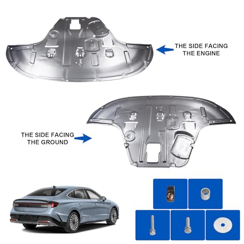 Image of Front Engine Guard Mud Flaps w /Screw Hardware Compatible with 2024 2025 Hyundai Sonata Engine Splash Shield Under Car Shield Cover Board
