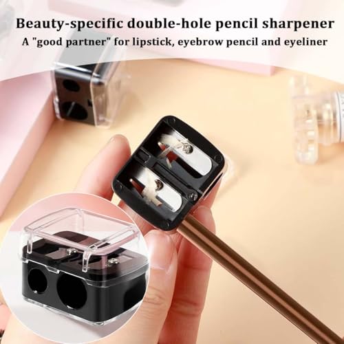 QEDBOJE 2 Stück Universal Makeup Sharpener, Kosmetikspitzer, Anspitzer für Kajalstifte, Augenbrauenstift, Lippenkonturenstift, Eyeliner, Präzisionsklingen, Handlich für Unterwegs