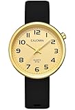 EAJOMIN Waterproof Analog Nurse Watch for Women Nurses, Nursing Students Variety Colors Second Hand Easy to Read Comfortable Silicone Band Quartz Watches (E719 Gold)