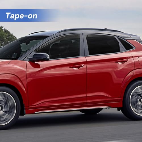 Image of Window Visors Rain Guards for 2018-2023 Hyundai Kona, Out-Channel Window Vent Wind Deflectors Visors Shades for 18-23 Kona