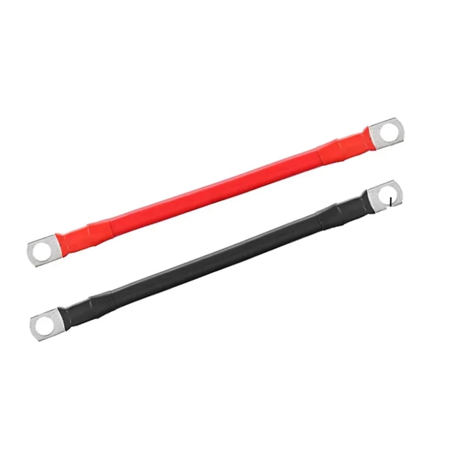 8AWG 6AWG 4AWG 0AWG Car Battery Cable Silicone Wire with Lug Ring M6 M8 M10 Terminal Cable Black Red Wire for Inverter Battery(Two,M8_0AWG-50MM2_2M)