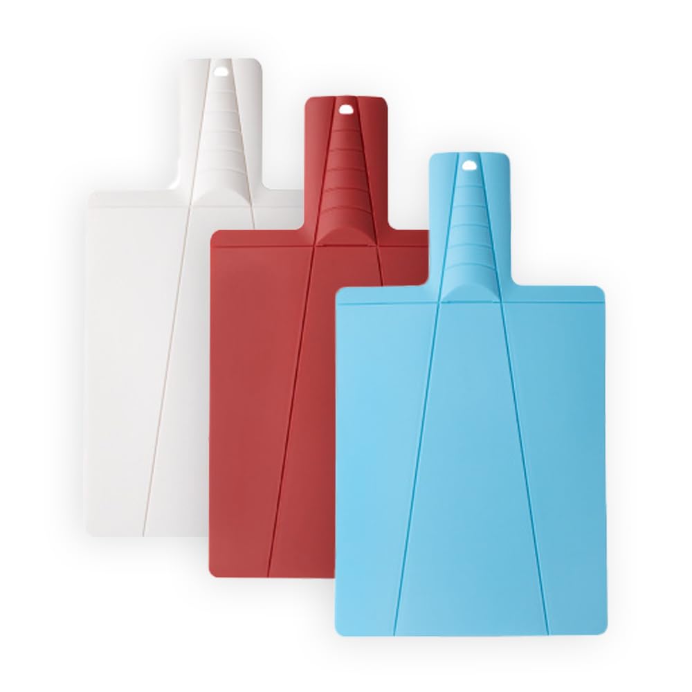 X spring Foldable Cutting Board, 3 Set 38.2x21.5 cm Plastic Chopping Board w/Handle, BPA Free Vegetable, Non-slip Cutting Board, Meat Cutting Boards, Colored Cutting Board, Dishwasher Safe