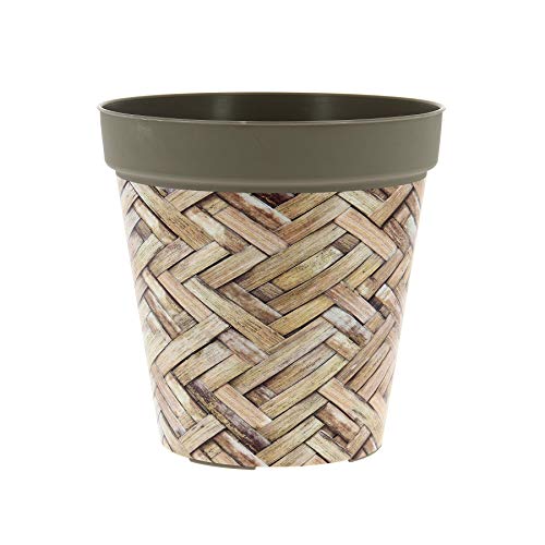 My Note Deco Cache Pot Rond pré-percé 20cm Naturel en Plastique Recyclable Cover