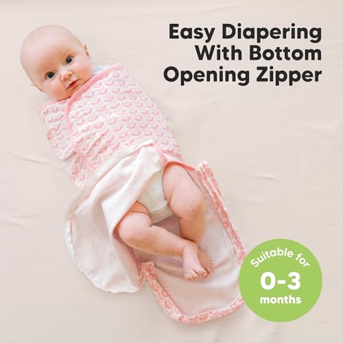 Image of Baby Swaddle Sleep Sacks with Zipper - 3-Pack Swaddles for Newborns 0-3 Months, Infant, Baby Girls, Boys, Soft & Durable Newborn Sleep Sack, Easy Diaper Change Swaddling Blanket (Blossom, OS)