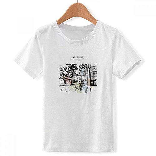 T-Shirt Chengdu Chine pour Garçon : Le Style Urbain en XXXL Blanc