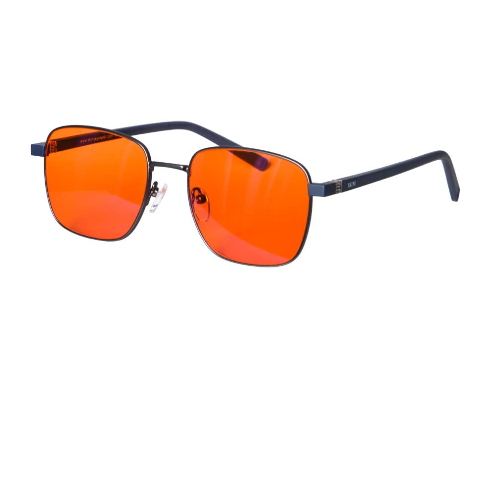 SHINU Photochromic Sunglasses Red Lens Glasses Men Wood Temple Glassesfor Computer Gaming Screen Glasses Mens SH001NRD（c2,orange lens