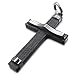 Daesar Collier Acier Inoxydable Homme Pendentif Noir Prayer Collier Croix Chaine Jésus 3.3CM 18-26 Pouces