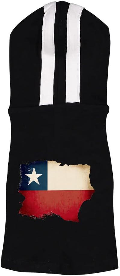 Texas Flag Dog Shirt with Hoodie - Patriotic Dog Hoodie - Printed Dog Clothing - Royal White, XL