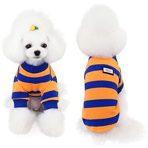 Pull rayé petit chien orange taille S évite les frissons d'hiver - 3